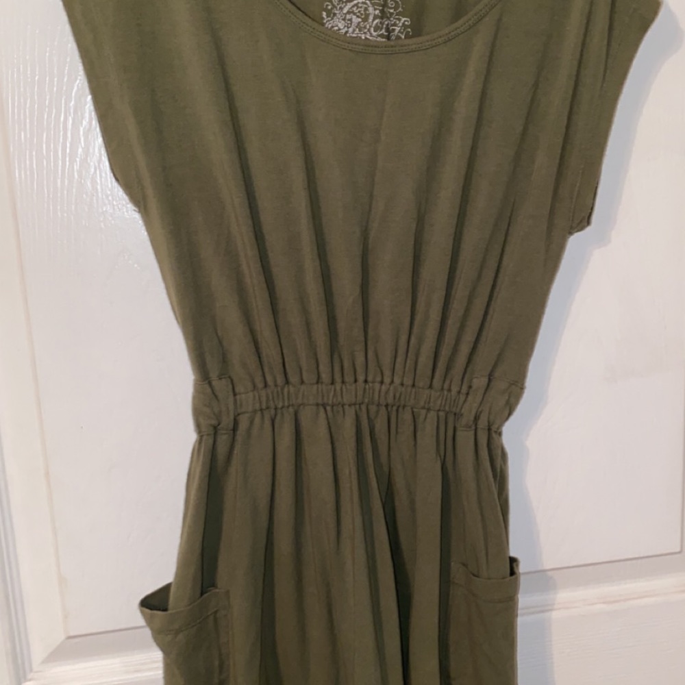 Short olive green dress
